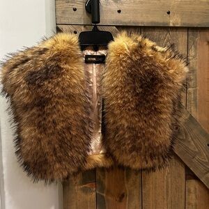 Faux fur shrug